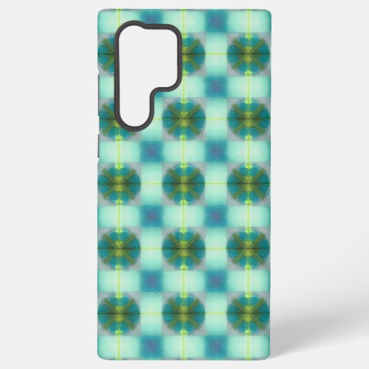 Retro Geometric and Square Grid Phone Case Samsung Galaxyケース (裏面)
