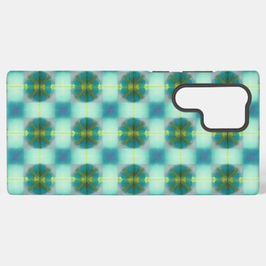 Retro Geometric and Square Grid Phone Case Samsung Galaxyケース (裏面横)