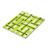 Retro Geometric Art Maze Chartreuse タイル (側面)