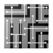 Retro Geometric Art Maze Gray タイル (正面)