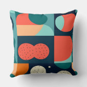Retro Geometric Bauhaus Pillow クッション (裏面)