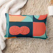Retro Geometric Bauhaus Pillow ランバークッション (ブランケット)