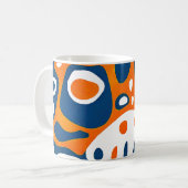 Retro geometric blue orange white コーヒーマグカップ (正面左)