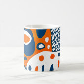 Retro geometric blue orange white コーヒーマグカップ (中央)