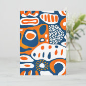 Retro geometric blue orange white サンキューカード (スタンド正面)