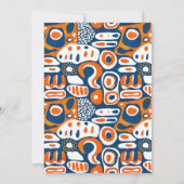 Retro geometric blue orange white サンキューカード (裏面)