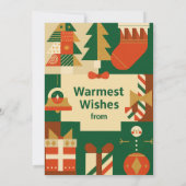 Retro Geometric Christmas Greeting Card – Festive ノートカード (裏面)