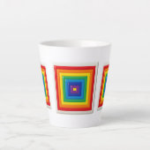 Retro Geometric Color Block カフェラテマグ (正面)