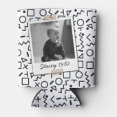 Retro Geometric Eighties 80's 40th Birthday Photo 缶クーラー (正面)