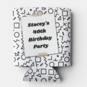 Retro Geometric Eighties 80's 40th Birthday Photo 缶クーラー (裏面)
