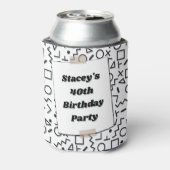 Retro Geometric Eighties 80's 40th Birthday Photo 缶クーラー (缶裏面)