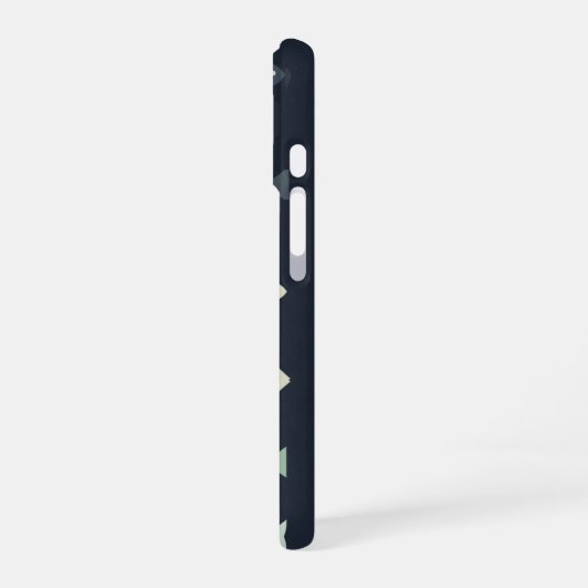 Retro Geometric Fish iPhone 16ケース (左側面)