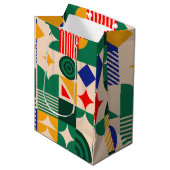 Retro Geometric Gift Bag ミディアムペーパーバッグ (正面アングル)