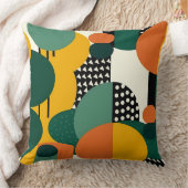 Retro Geometric Memphis Pillow クッション (ブランケット)