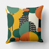 Retro Geometric Memphis Pillow クッション (裏面)
