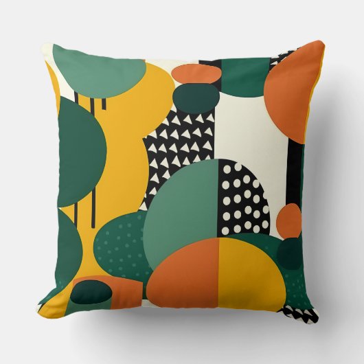 Retro Geometric Memphis Pillow クッション (正面)