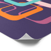 Retro Geometric Mid Century Shapes Art ポスター (角)