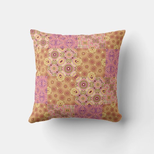 Retro Geometric Patchwork  クッション (裏面)