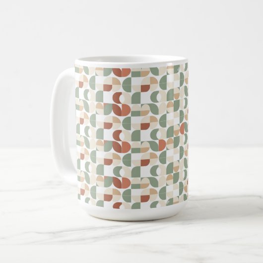 Retro Geometric Pattern コーヒーマグカップ (正面左)