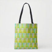 Retro Geometric Pattern Carryall トートバッグ (正面)