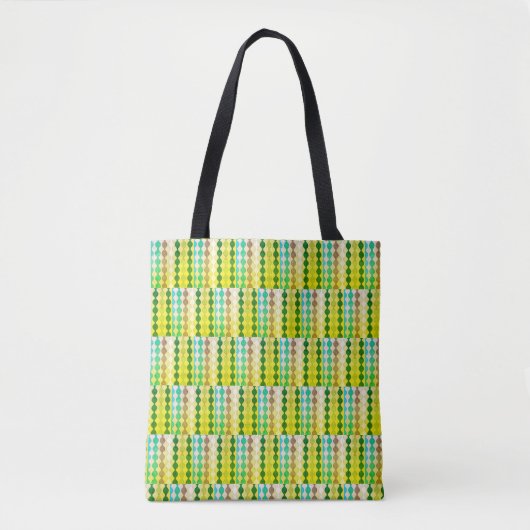 Retro Geometric Pattern Carryall トートバッグ (正面)