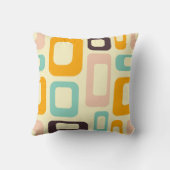 Retro geometric pattern in light beige background クッション (裏面)