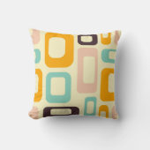 Retro geometric pattern in light beige background クッション (正面)