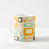 Retro geometric pattern in light beige background コーヒーマグカップ (正面左)