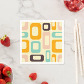 Retro geometric pattern in light beige background スタンダードカクテルナプキン (インサイチュ)