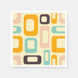 Retro geometric pattern in light beige background スタンダードカクテルナプキン