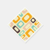 Retro geometric pattern in light beige background スタンダードカクテルナプキン (角)