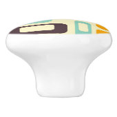 Retro geometric pattern in light beige background セラミックノブ (側面)