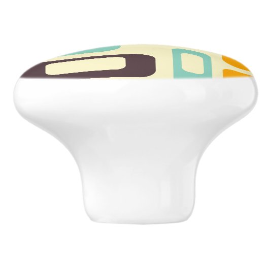 Retro geometric pattern in light beige background セラミックノブ (側面)