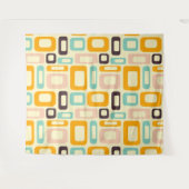 Retro geometric pattern in light beige background タペストリー (正面(横))