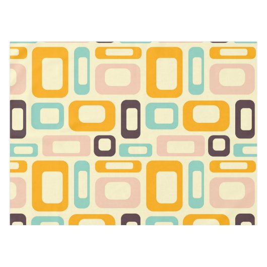 Retro geometric pattern in light beige background テーブルクロス (正面(横))