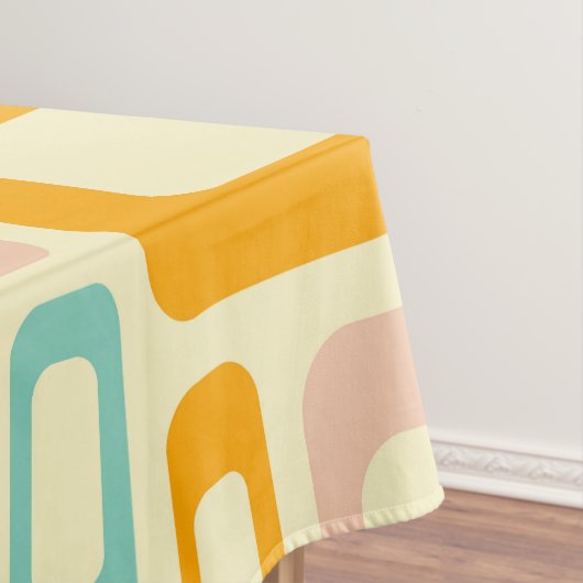 Retro geometric pattern in light beige background テーブルクロス (インサイチュ)