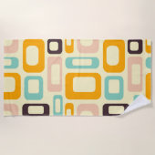 Retro geometric pattern in light beige background ビーチタオル (正面)