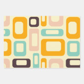 Retro geometric pattern in light beige background ラッピングペーパーシート (正面)