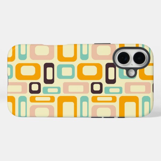 Retro geometric pattern in light beige background Case-Mate iPhoneケース (裏面 (横))