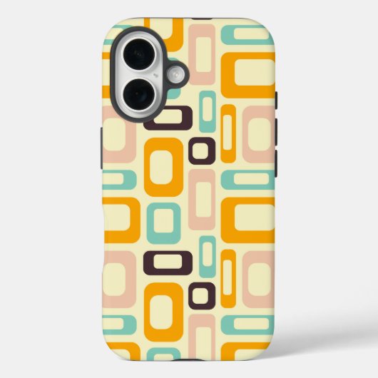 Retro geometric pattern in light beige background Case-Mate iPhoneケース (裏面)