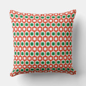 Retro Geometric Pattern: Red and Green クッション (裏面)
