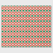 Retro Geometric Pattern: Red and Green ラッピングペーパー (フラット)