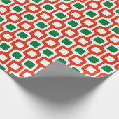 Retro Geometric Pattern: Red and Green ラッピングペーパー (角)