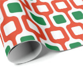 Retro Geometric Pattern: Red and Green ラッピングペーパー (ロールコーナー)