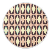 Retro geometric pattern with brown, yellow, blue セラミックノブ (正面)