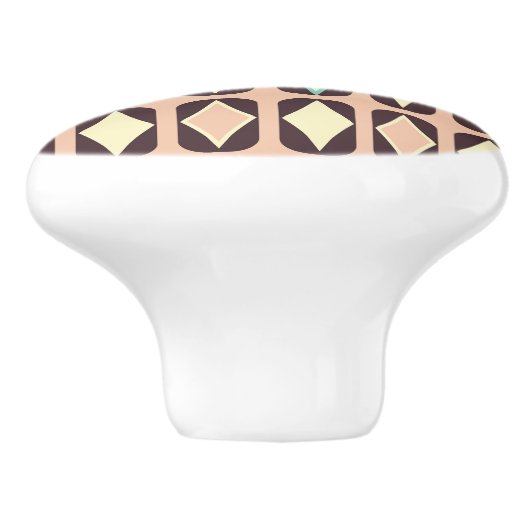 Retro geometric pattern with brown, yellow, blue セラミックノブ (側面)