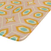 Retro geometric pattern with hexagons and stars カッティングボード (角)