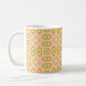 Retro geometric pattern with hexagons and stars コーヒーマグカップ (左)