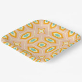 Retro geometric pattern with hexagons and stars ペーパープレート (傾斜あり)