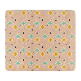 Retro geometric pattern with teal, orange, black カッティングボード